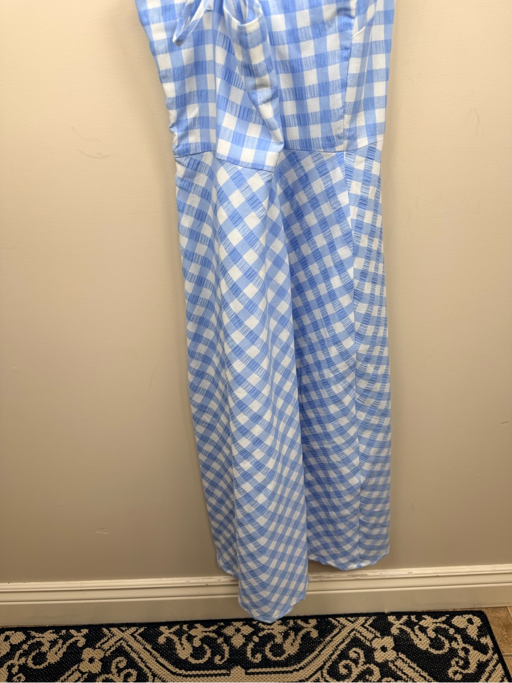 Emma Willis x next blue gingham halter maxi  summer dress 8 - Picture 10 of 11